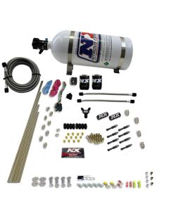 Nitrous Express 8 Cyl Dry Direct Port 2 Solenoids Nitrous Kit (200-600HP) w/10lb Bottle - 93006-10