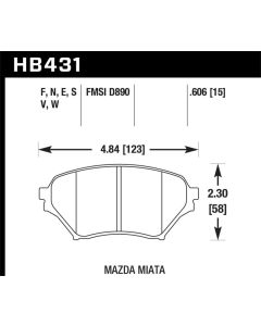 Hawk 01-05 Miata w/ Sport Suspension HT-10 Race Front Brake Pads D890 - HB431S.606