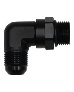 DeatschWerks 10AN ORB Male Swivel to 10AN Male Flare 90-Degree Fitting - Anodized Matte Black - 6-02-0412-B