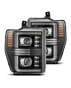 AlphaRex 08-10 Ford F250-550 PRO-Series Projector headlights Black w/Activ Light/Seq Signal - 880308