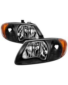 xTune Chrysler Voyager & Grand Voyager 01-03 Crystal Headlights Black HD-JH-DCA01-AM-BK - 9024887