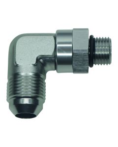 DeatschWerks 6AN ORB Male Swivel to 8AN Male Flare 90-Degree - Anodized Titanium - 6-02-0413