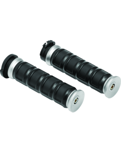 Premium Kuryakyn Dillinger Grips - Dual Cable Silver
