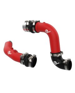 aFe 23-25 Ford F250/F350 Super Duty V8-6.7L BladeRunner Aluminum Hot & Cold Charge Pipe Kit - Red - 46-20684-R