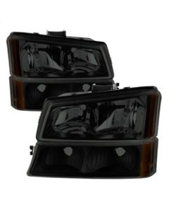 xTune Chevy Silverado 2500HD 03-06 Crystal Headlights w/ Bumper Lights HD-JH-CSIL03-AM-BSM-SET - 9030253