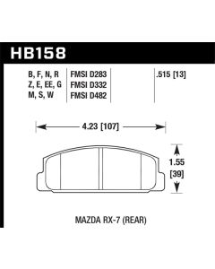 Hawk 03-05 Mazda 6 / 84-95 Mazda RX-7 DTC-30 Race Rear Brake Pads - HB158W.515