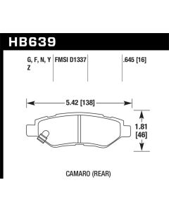 Hawk 2008-14 Cadillac CTS / 10-15 Chevy Camaro HPS 5.0 Rear Brake Pads - HB639B.645