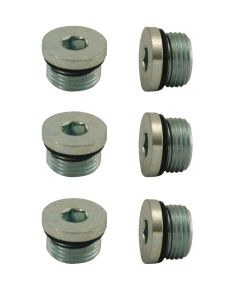 Moroso Pipe Plug w/O-Ring -8An 3/4in-16 - Steel - 6 Pack - 97005