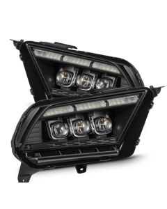 AlphaRex 10-12 Ford Mustang NOVA-Series LED Projector Headlights Blk w/Activ Light & Seq.Sig /SB DRL - 880489