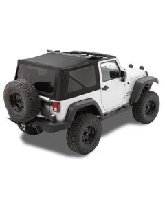 Bestop 10-18 Jeep Wrangler JK 2-Door Replace A-Top (Prem Blk Twill Tinted Windows No Door Skins ) - 79846-17