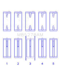 King Engine Bearings Ford 140Ci /2.3Liter/L4 (Size +0.25mm) Main Bearing Set - MB5278AM0.25