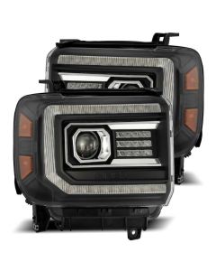 AlphaRex 14-18 GMC Sierra PRO-Series Proj Headlights Plank Style Black w/Activ Light/Seq Signal/DRL - 880613