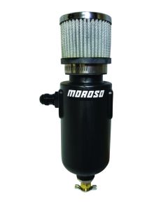 Moroso Breather Tank/Catch Can -8An Male Inlet - Black Polyethylene - 85404