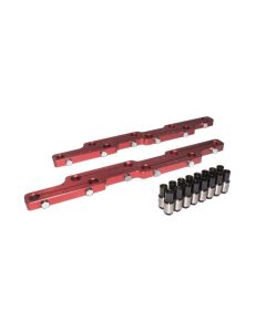 COMP Cams Stud Girdle Kit for Small Block Chevy V8 Engines 1955-1986, Billet Aluminum, Black Anodized Finish, 4-Bolt Main Cap Reinforcement - 4017