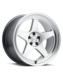 Kansei K12H Knp 17 X 8 in./ 5 X 100 BP/ 35Mmm Offset/ 73.1mm Bore- Hyper Silver w/ Machined Lip - K12H-178016+35