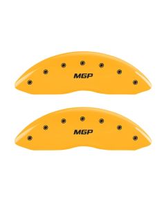 MGP 2 Caliper Covers Engraved Front MGP Yellow Finish Black Characters 2005 Toyota Tundra - 16163FMGPYL