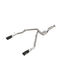 aFe 21-24 Ford F-150 Vulcan Series 3 IN to 3-1/2 IN Stainless Steel Cat-Back Exhaust System - Black - 49-33151-B