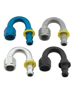 Fragola -6AN Push-Lite End 180 Degree - Black - 218006-BL