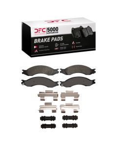 DFC 03-10 Chevrolet C5500 Kodiak Rear/Front 5000 Advanced Semi Metallic Brake Pads and Hardware Kit - 1551-1010-01