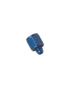 Russell Performance BLUE ANODIZED -6 TUBE COUPLING NUT W/ FLARED REDUCER TO -4 AN MALE - 660000