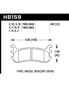 Hawk 94-05 Mazda Miata / 95-98 Mazda Protege (w/ Rear Disc Brakes) DTC-50 Race Rear Brake Pads - HB159V.492