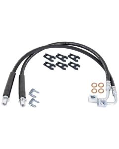 RockJock JT Gladiator Brake Hose Kit Rear w/ Hoses Frame Clips Copper Washers ABS Wire Clips Pair - RJ-156400-101