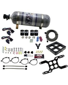 Nitrous Express Dry Quad Stage Billet Crossbar Plate System 100-2000hp (4500Flange) w/12lb Bottle - 66447-12