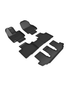 3D MAXider 20-23 Toyota Highlander Gas 8-Seat Kagu Black Floor Mat - Row 1/2/3 - L1TY26201509