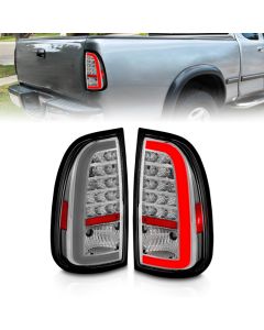 ANZO 00-06 Toyota Tundra LED Taillights w/ Light Bar Chrome Housing Clear Lens - 311413