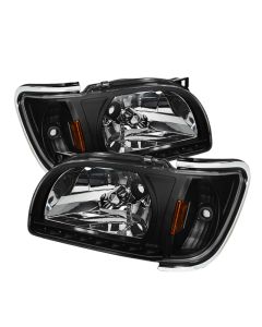 xTune Toyota Tacoma 01-04 1 Piece w/ Chrome Trim Crystal Headlights Black HD-ON-TT01-1PC-LED-CC-BK - 5056221