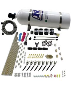 Nitrous Express 8 Cyl VXL Direct Port 4 Solenoids Nitrous Kit (200-500HP) w/15lb Bottle - 80019-15