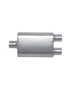 Gibson MWA Superflow Center/Dual Oval Muffler - 4x9x14in/3in Inlet/2.5in Outlet - Stainless - BM0109