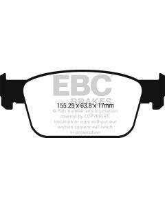 EBC 17+ Audi A4 2.0L Turbo (B9) Ultimax Front Brake Pads - UD1953