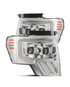 AlphaRex 09-14 Ford F-150 PRO-Series Projector Headlights Plank Style Chrm w/Activ Light/Seq Signal - 880482