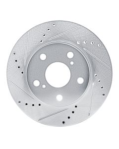 R1 13-19 Toyota Hilux (Mexico) Front Left Drilled & Slotted Silver Brake Rotor - 631-92042L