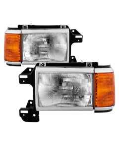 xTune Ford Bronco F150 F250 F350 F450 1987-1991 OEM Style Headlights - Chrome HD-JH-FB87-OE-C - 9035203