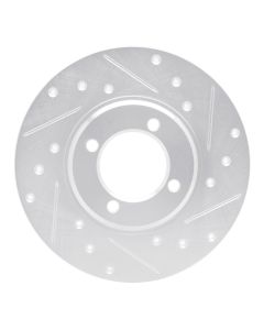 R1 70-79 Toyota Celica Front Right Drilled & Slotted Silver Brake Rotor - 631-76005R