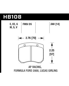 Hawk AP Racing / FF 2000 HT-10 Race Brake Pads - HB108S.560