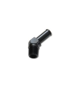 Anodized Black 45° Adapter: 3/8 NPT to Hose Barb