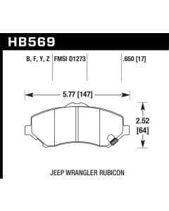Hawk Performance Ceramic Street Brake Pads - HB569Z.650