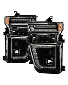 Spyder 20-23 Chevy Silverado 2500/3500 Proj Headlights - LED DRL - Black PRO-YD-CSHD20SI-SEQ-BK - 5088796