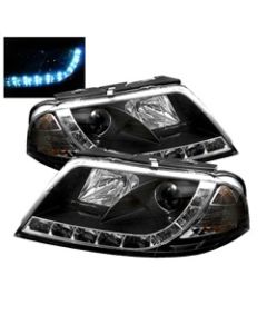 Spyder Volkswagen Passat 01-05 Projector Headlights DRL Black High H1 Low H1 PRO-YD-VP01-DRL-BK - 5012302