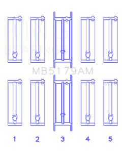 King Engine Bearings Daewoo/GM/Opel/Vauxhall (Size 0.5) Main Bearing Set - MB5179AM0.5