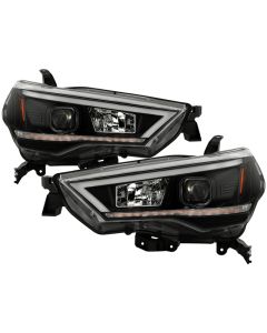 Spyder 14-20 Toyota 4Runner Projector Headlights w/Seq. LED Turn Sig. LED White Light Bar Park Light - 5088154