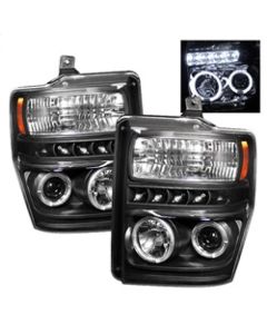 Spyder Ford F250/350/450 Super Duty 08-10 Projector Headlights LED Halo LED Blk PRO-YD-FS08-HL-BK - 5010575