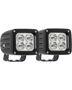 Westin Quadrant LED Auxiliary Light 3 inch x 2.5 inch Flood w/5W Cree (Set of 2) - Black - 09-12252B-PR