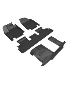 3D MAXider 22-24 Nissan Pathfinder 8-Seat Kagu Black Floor Mat - Row 1/2/3 - L1NS14801509