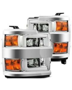 AlphaRex 15-19 Chevy Silverado 2500/3500 LUXX-Series Proj. Headlights Chrome w/Actv SeqSig & DRL - 880099