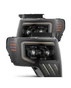 AlphaRex 09-14 Ford F-150 PRO-Series Projector Headlights Black w/Activation Light Seq Signal SB DRL - 880483