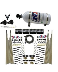 Nitrous Express 8 Cyl Dry Direct Port Four Stage 8 Solenoids Nitrous Kit (200-600HP) w/10lb Bottle - 93306-10